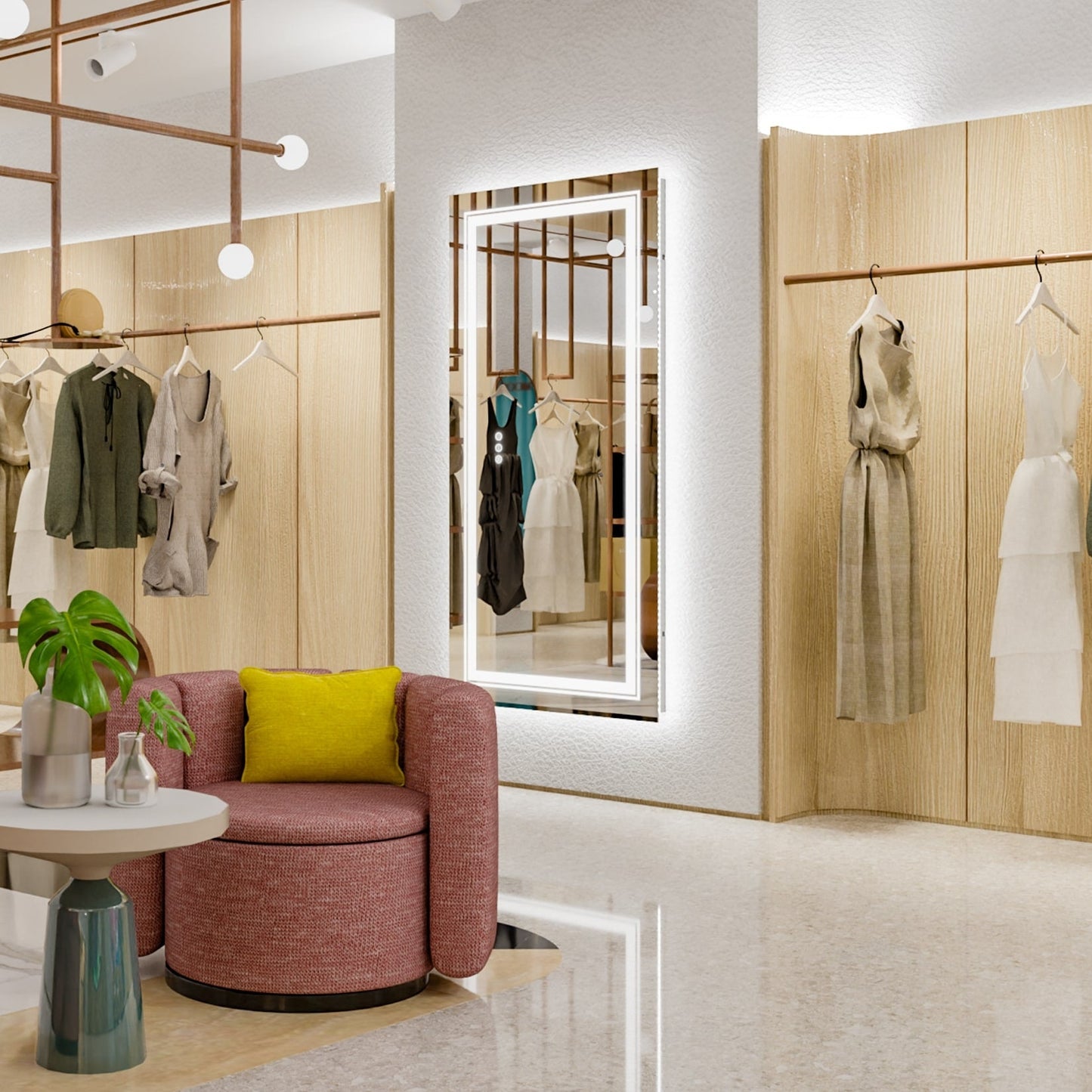 Miroir de salle de bain extra large avec éclairage LED, antibuée, 3 couleurs