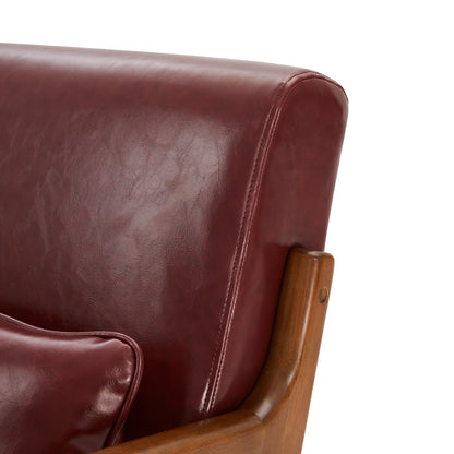 Fauteuil d'appoint moderne en cuir synthétique Glitzhome 30,75 po de hauteur, style milieu de siècle, avec coussin – 25,75 po de largeur x 33,75 po de profondeur x 30,75 po de hauteur