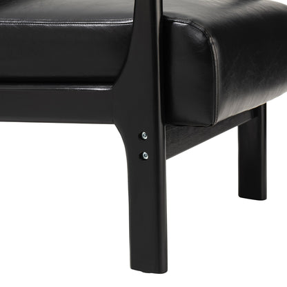 Fauteuil d'appoint moderne en cuir synthétique Glitzhome 30,75 po de hauteur, style milieu de siècle, avec coussin – 25,75 po de largeur x 33,75 po de profondeur x 30,75 po de hauteur