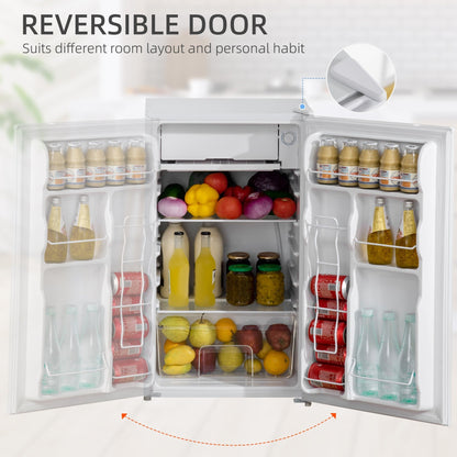 Mini-réfrigérateur HOMCOM de 3,2 pi³ avec congélateur, réfrigérateur compact à une porte avec thermostat réglable pour chambre à coucher