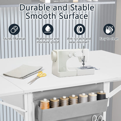 Table de bricolage réglable en hauteur avec étagères de rangement, table de découpe pliante mobile pour la maison, le bureau, la salle de couture et la salle d'artisanat
