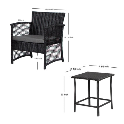 Ensemble de patio bistro en osier Heritage Outdoor 3 pièces