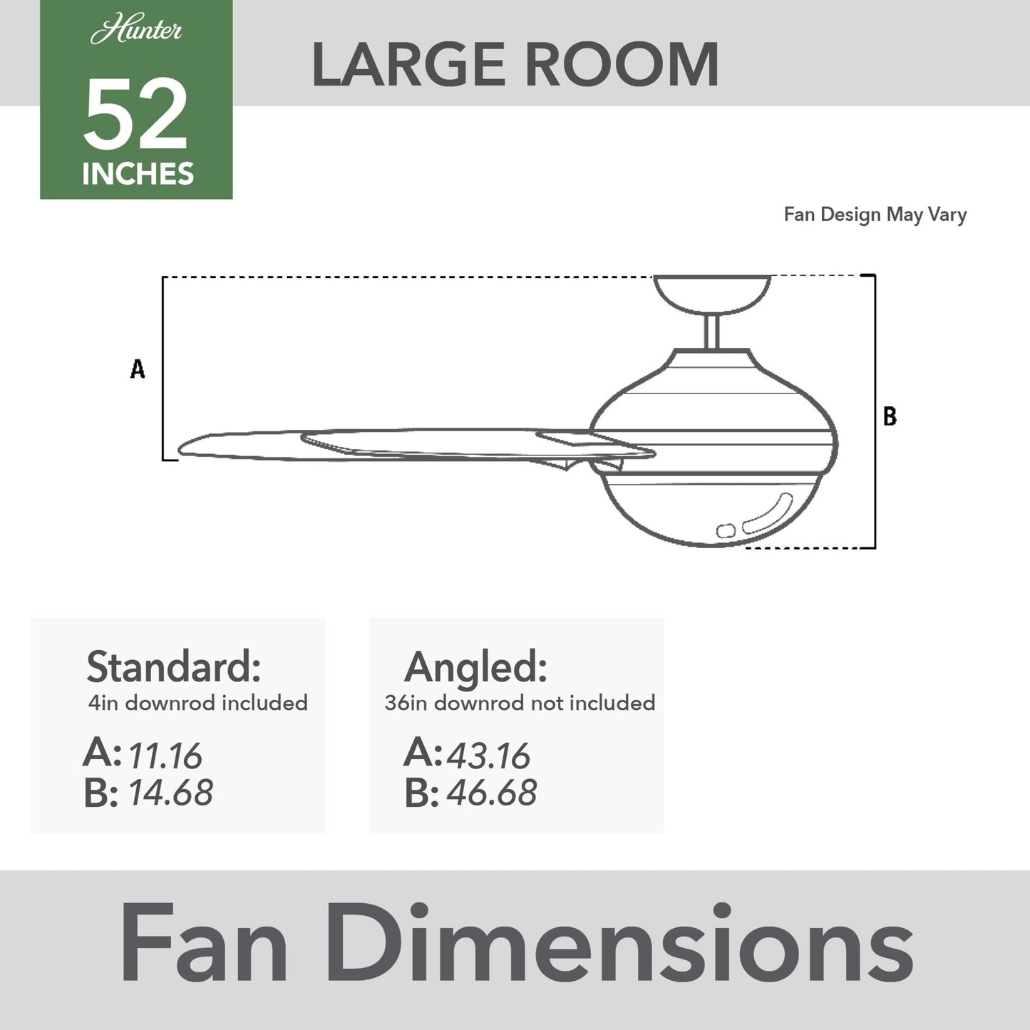 Ventilateur de plafond extérieur Hunter 52 Skyflow avec kit d'éclairage LED, commande murale - Côtier moderne contemporain - WeatherMax - CLASSÉ HUMIDE !