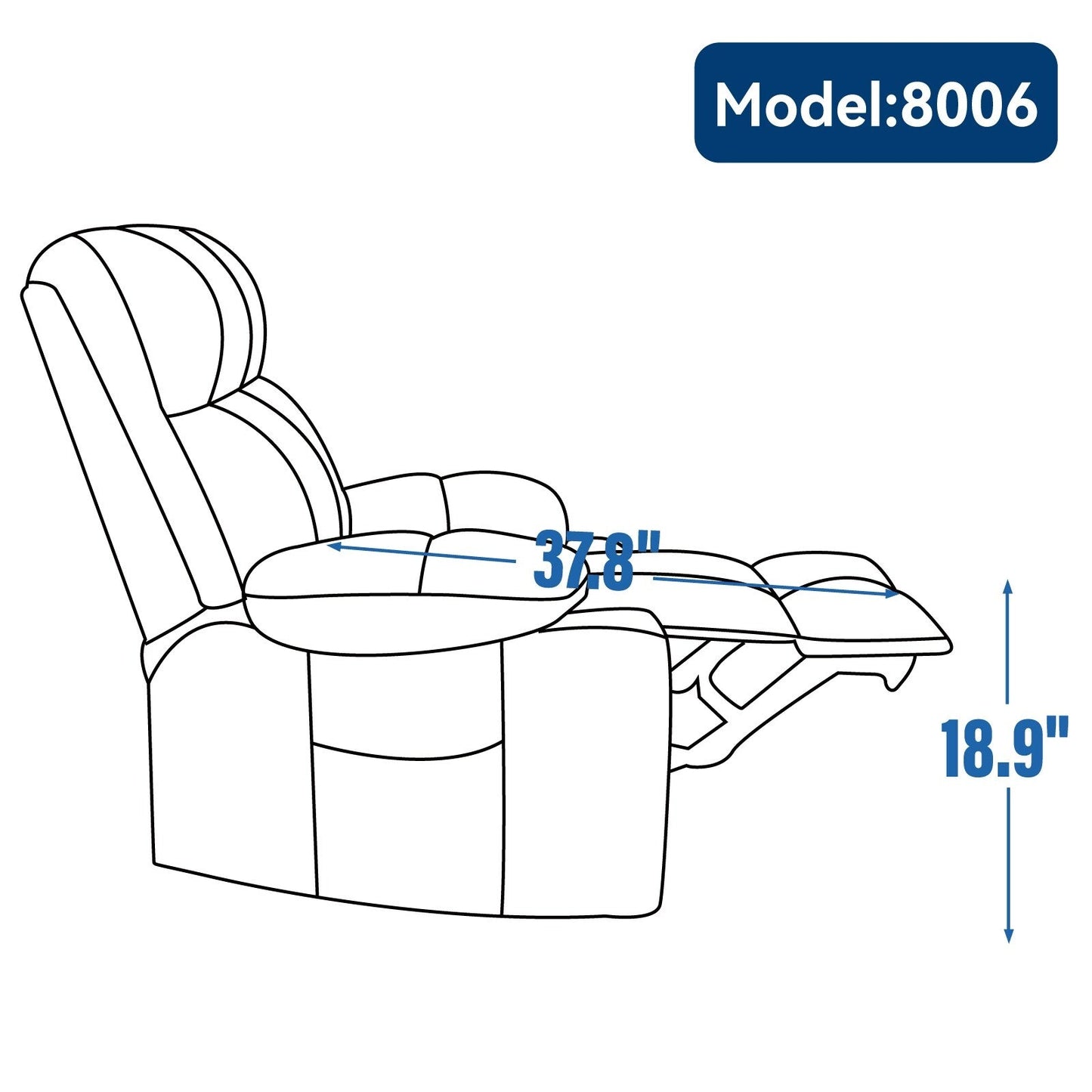 Fauteuil inclinable électrique Lazy Boy à double moteur en chenille avec massage et chauffage lombaire, deux porte-gobelets, gris-bleu