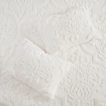 Parure de couette Madison Park Aeriela en coton chenille damassé touffeté