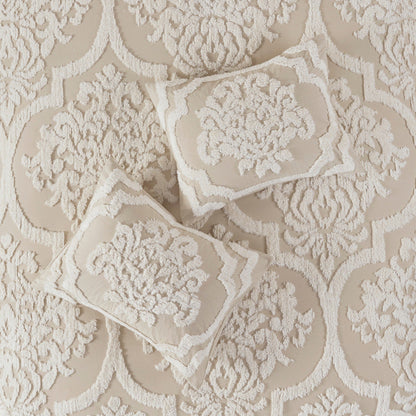 Parure de couette Madison Park Aeriela en coton chenille damassé touffeté