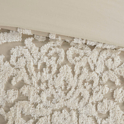 Parure de couette Madison Park Aeriela en coton chenille damassé touffeté
