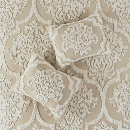 Parure de couette Madison Park Aeriela en coton chenille damassé touffeté