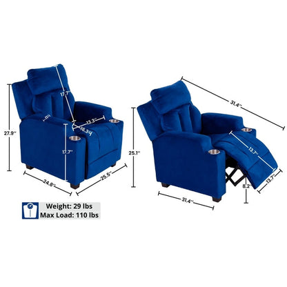 Sièges magiques pour princesses super-héros, fauteuil inclinable super luxueux pour enfants avec repose-pieds, appui-tête et 2 porte-gobelets