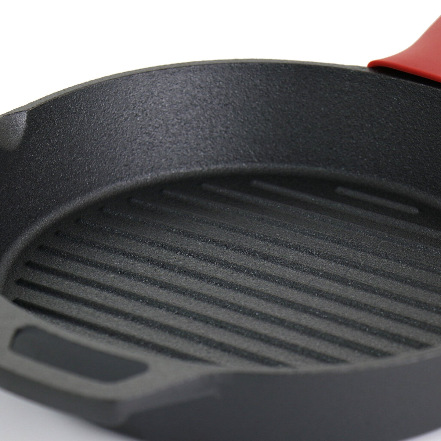 Ensemble de 6 poêles en fonte pré-assaisonnées MegaChef avec supports en silicone rouge