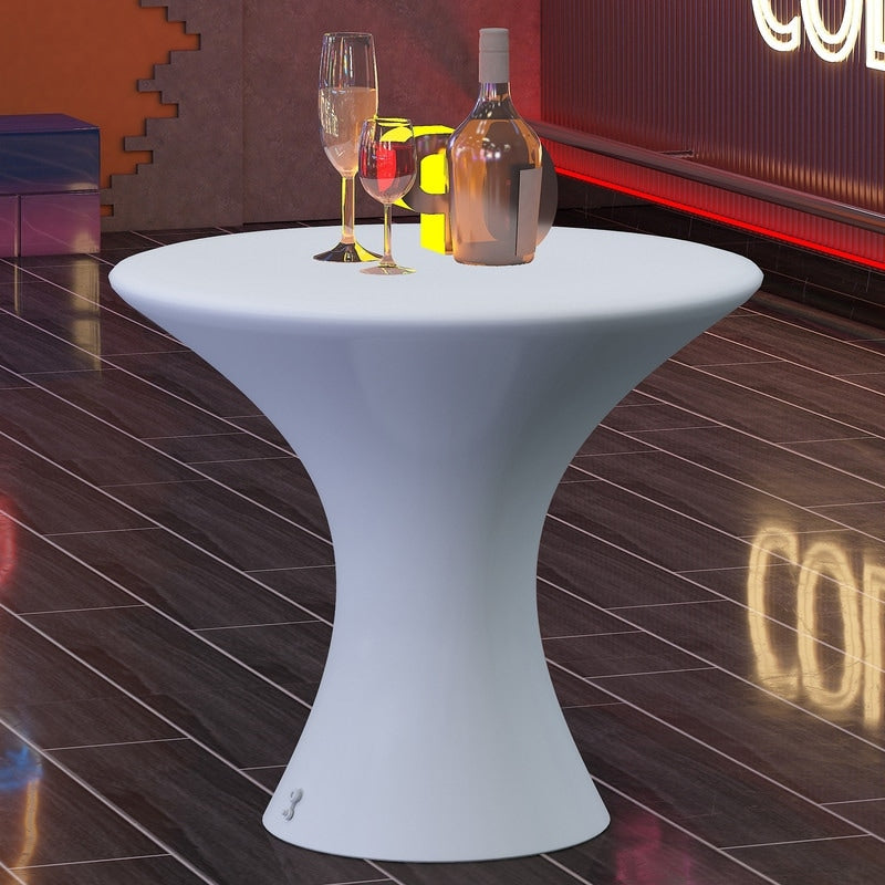 Table de cocktail Mixoy à LED changeantes, table à vin rechargeable et sans fil, meuble d'ambiance pour patio, piscine