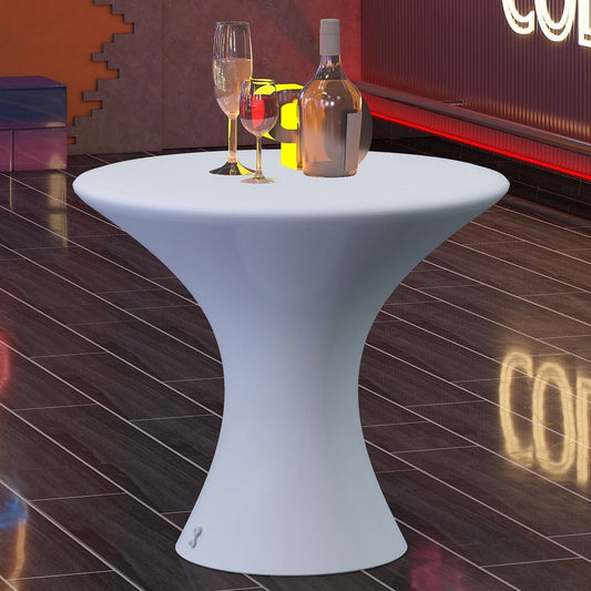 Table de cocktail Mixoy à LED changeantes, table à vin rechargeable et sans fil, meuble d'ambiance pour patio, piscine