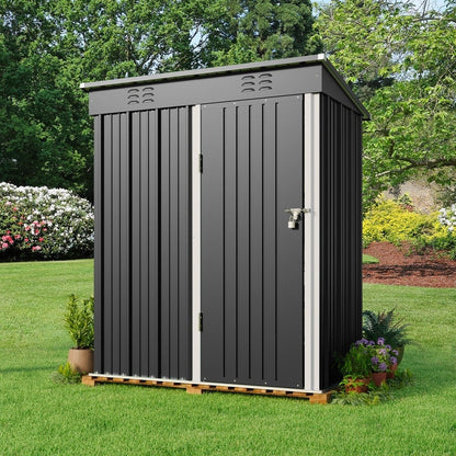 Abri de jardin en métal avec porte verrouillable pour rangement extérieur, meubles de jardin et outils