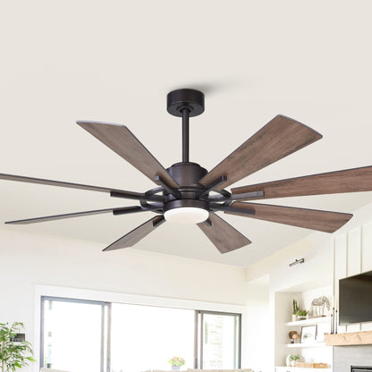 Ventilateur de plafond à LED intégré Parrot Uncle 60 Farmhouse avec lumière et télécommande