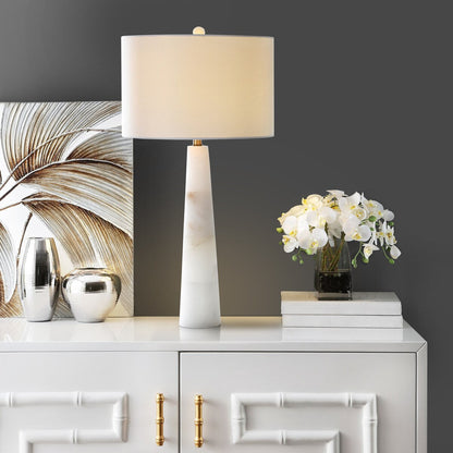 Lampe de table à DEL Giorgiana de 30 pouces en albâtre de SAFAVIEH Lighting - 15 x 15 x 30 cm - 15 L x 15 P x 30 H