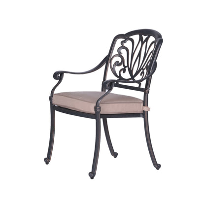 Ensemble de salle à manger rond Saratoga 5 pièces en aluminium avec coussins Sunbrella - Meilleur mobilier d'extérieur