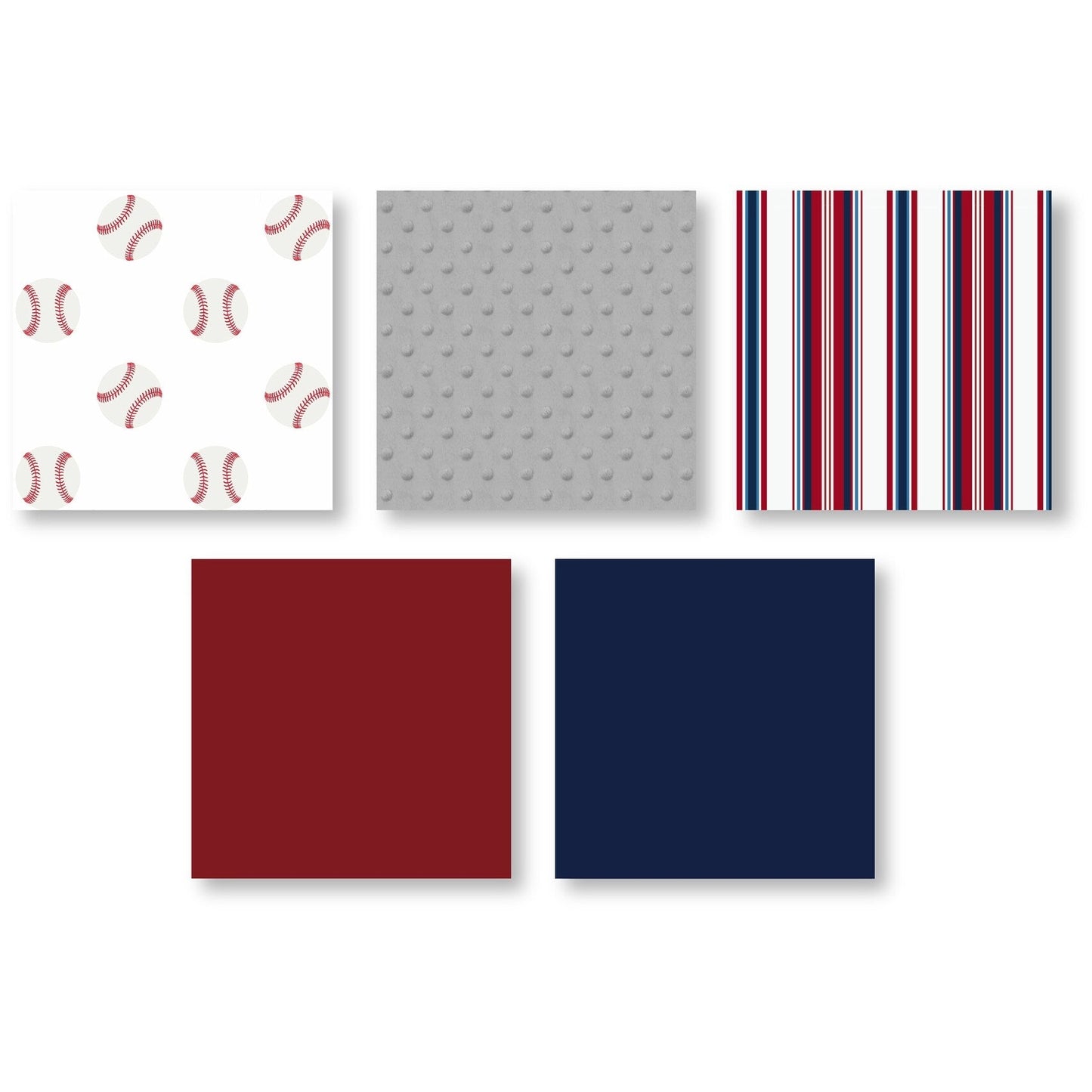 Ensemble de couette 3 pièces pour garçon, collection sport, motif baseball rouge, blanc et bleu, taille double/queen