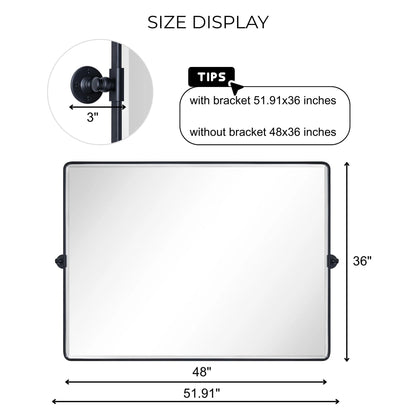 Miroir de salle de bain/de vanité biseauté horizontal TEHOME Lutalo