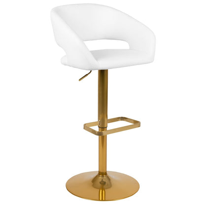 Tabouret de bar moderne rembourré à hauteur réglable avec dossier arrondi